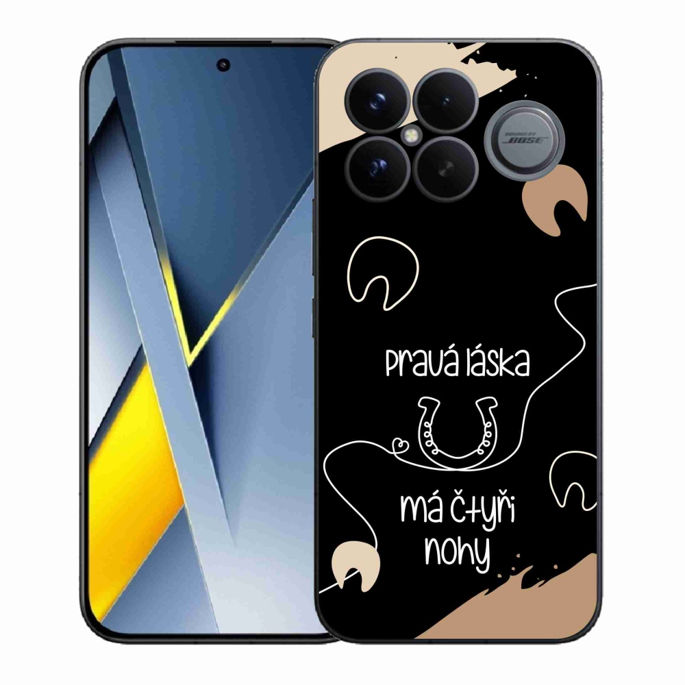 Gélový kryt mmCase na Xiaomi Poco F8 Ultra - konský motív čierne pozadie