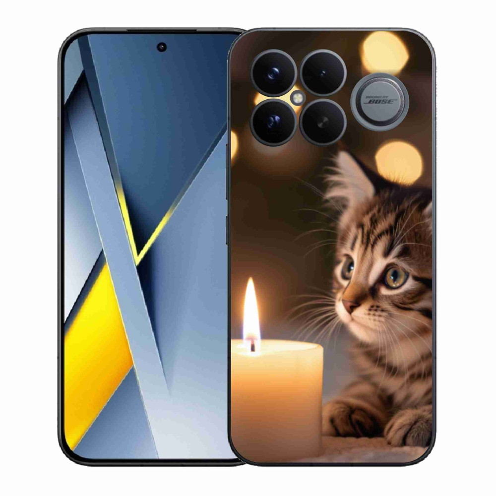 Gélový kryt mmCase na Xiaomi Poco F8 Ultra - mačiatko a sviečka