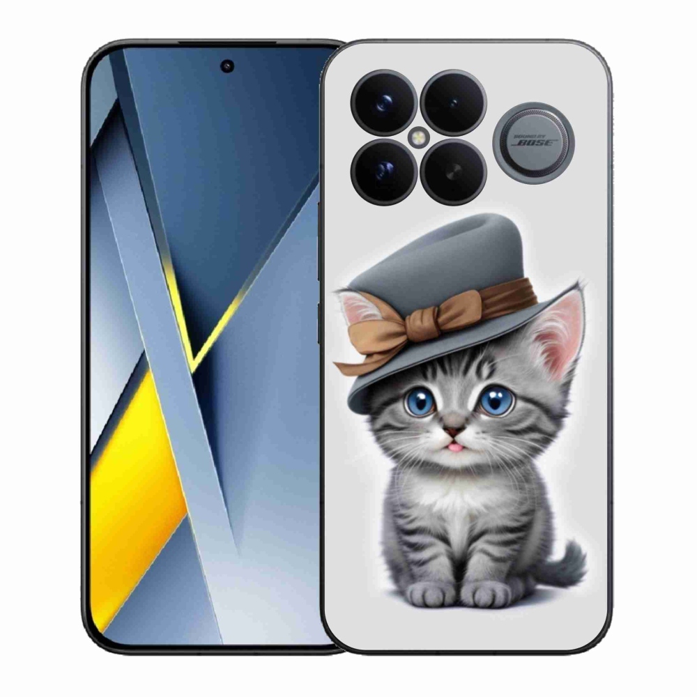 Gélový kryt mmCase na Xiaomi Poco F8 Ultra - mačiatko s klobúkom