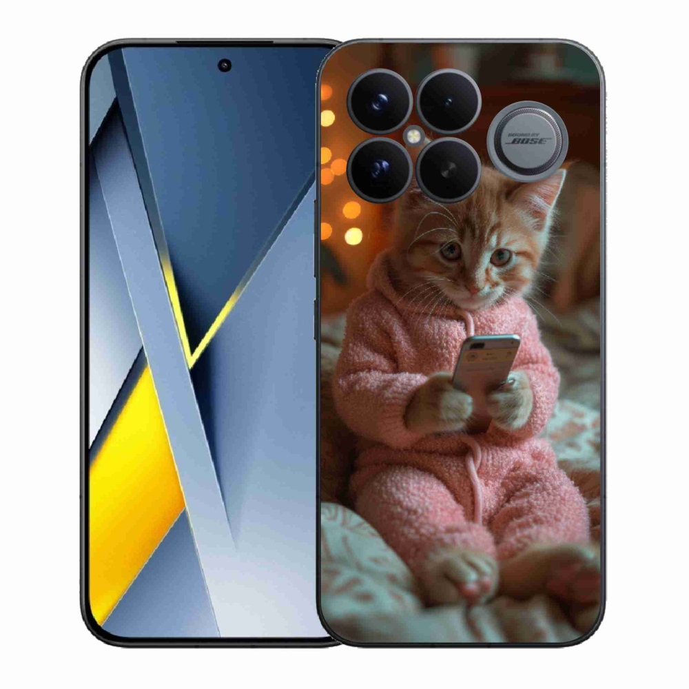 Gélový kryt mmCase na Xiaomi Poco F8 Ultra - mačiatko s mobilom
