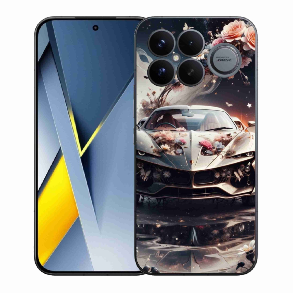 Gélový kryt mmCase na Xiaomi Poco F8 Ultra - kvetinový športový automobil