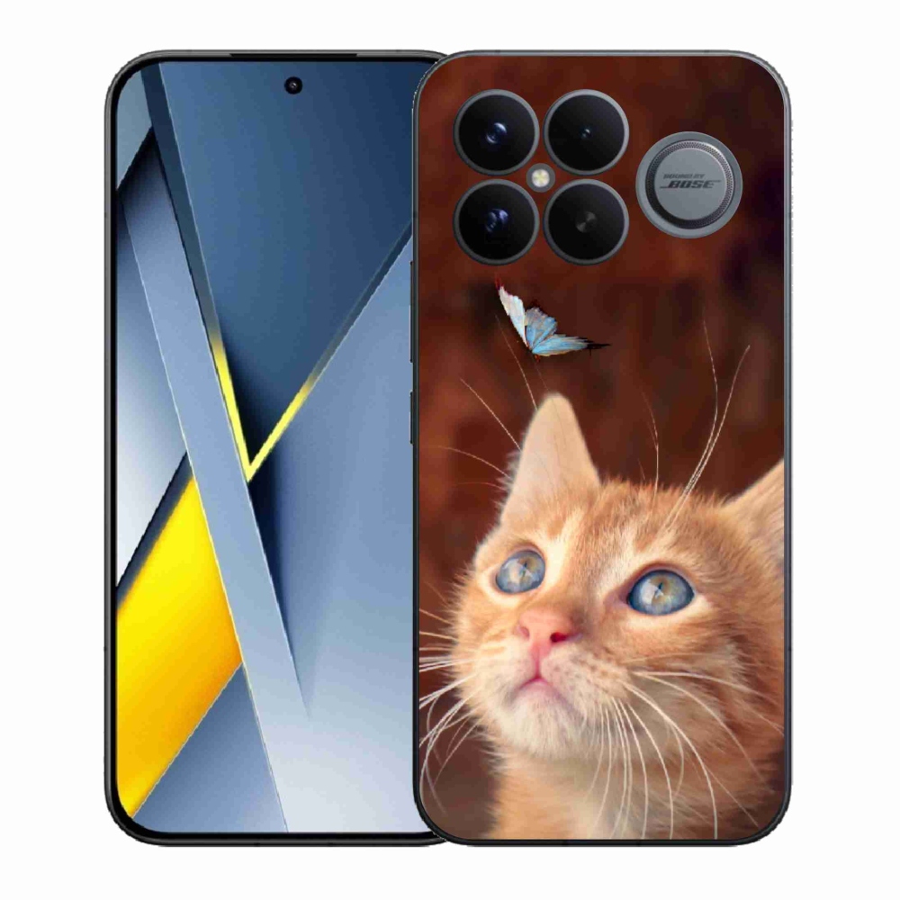 Gélový kryt mmCase na Xiaomi Poco F8 Ultra - motýľ a mačiatko