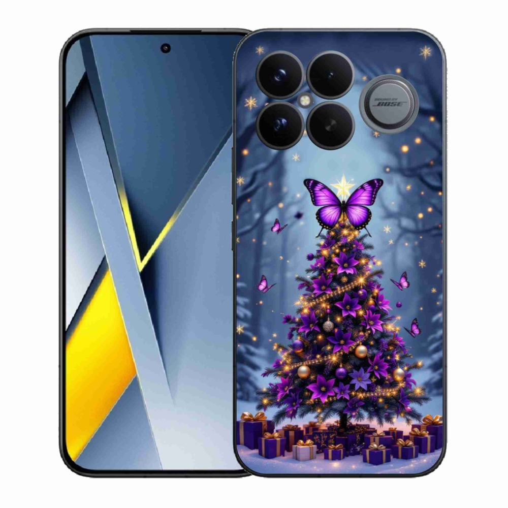 Gélový kryt mmCase na Xiaomi Poco F8 Ultra - motýlí vianočný stromček