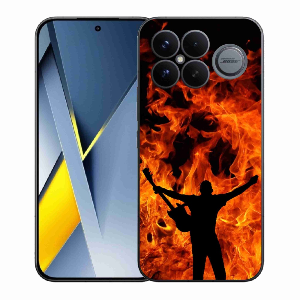 Gélový kryt mmCase na Xiaomi Poco F8 Ultra - muzikant a oheň