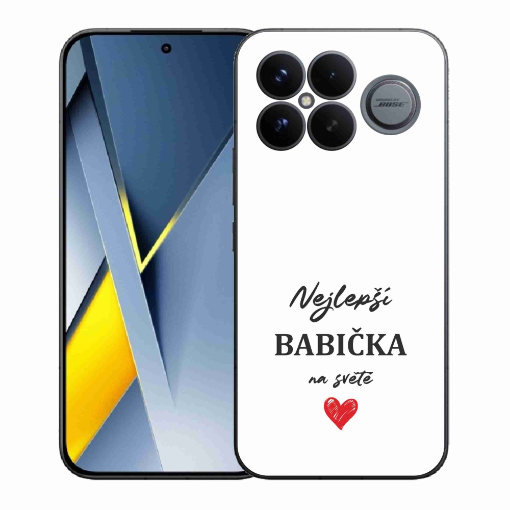 Gélový kryt mmCase na Xiaomi Poco F8 Ultra - najlepšia babička 1 biele pozadie