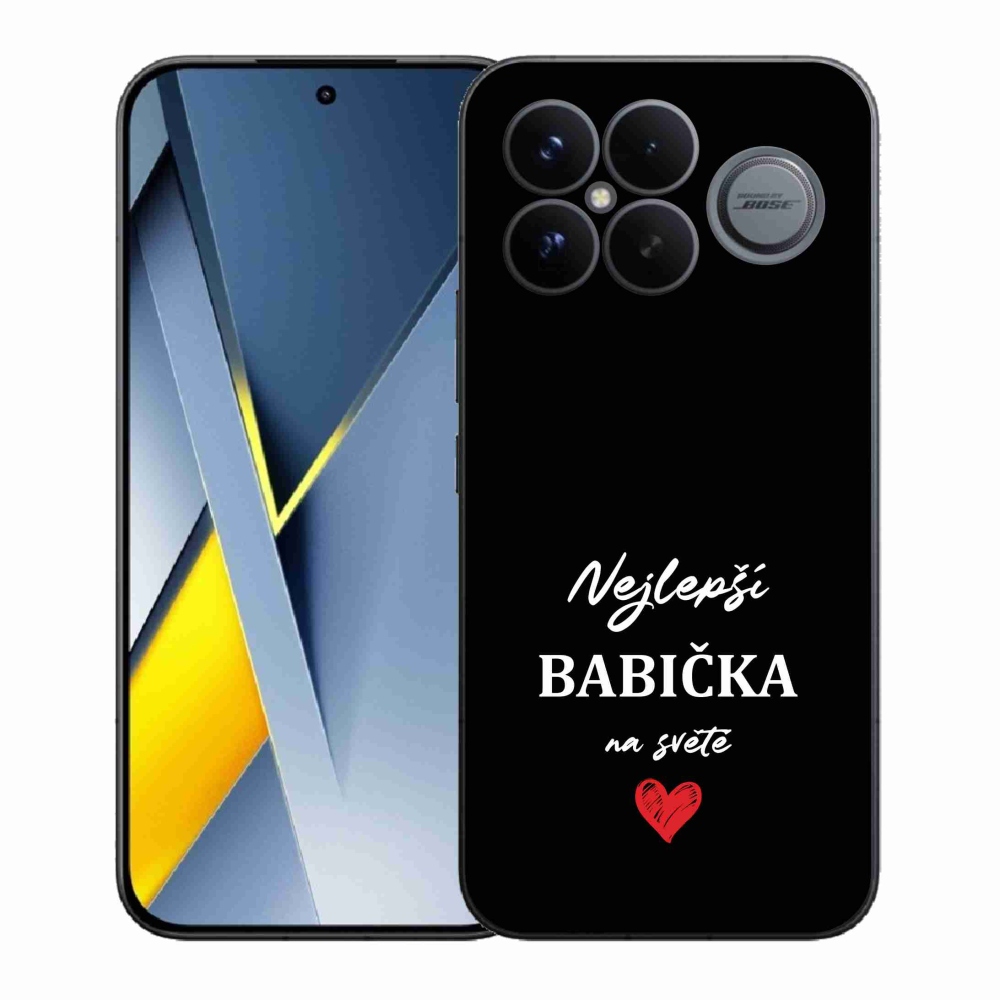 Gélový kryt mmCase na Xiaomi Poco F8 Ultra - najlepšia babička 1 čierne pozadie