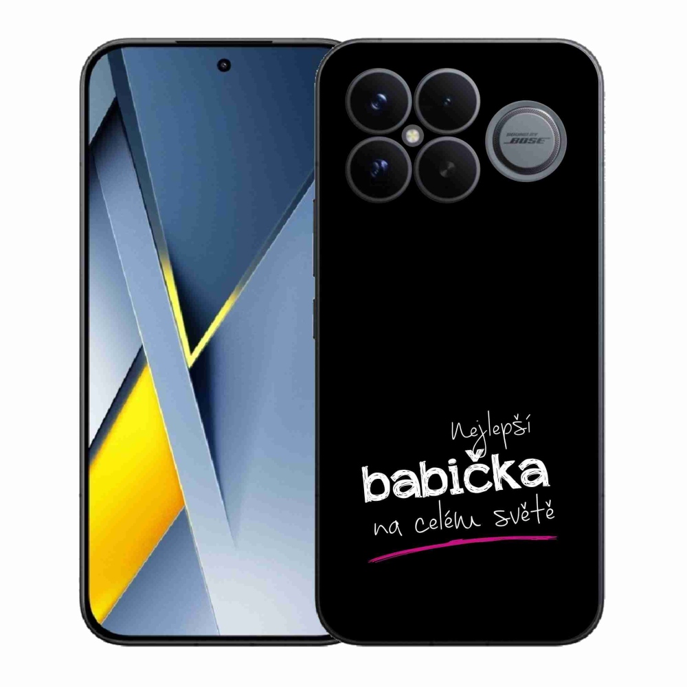 Gélový kryt mmCase na Xiaomi Poco F8 Ultra - najlepšia babička 4 čierne pozadie