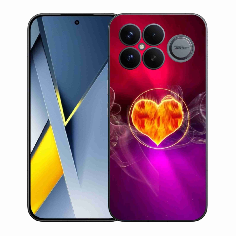 Gélový kryt mmCase na Xiaomi Poco F8 Ultra - ohnivé srdce