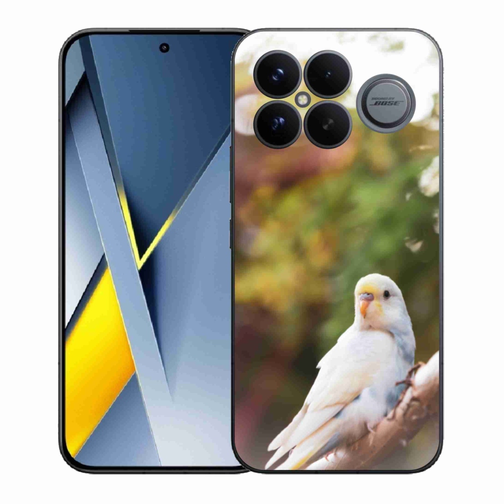 Gélový kryt mmCase na Xiaomi Poco F8 Ultra - papagáj andulka biela
