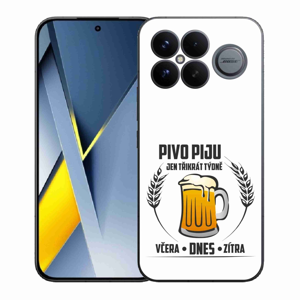 Gélový kryt mmCase na Xiaomi Poco F8 Ultra - pivný motív biele pozadie