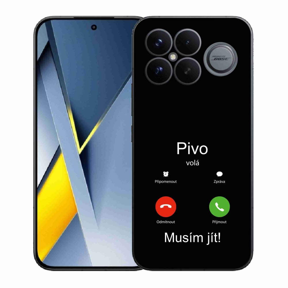 Gélový kryt mmCase na Xiaomi Poco F8 Ultra - pivo volá čierne pozadie