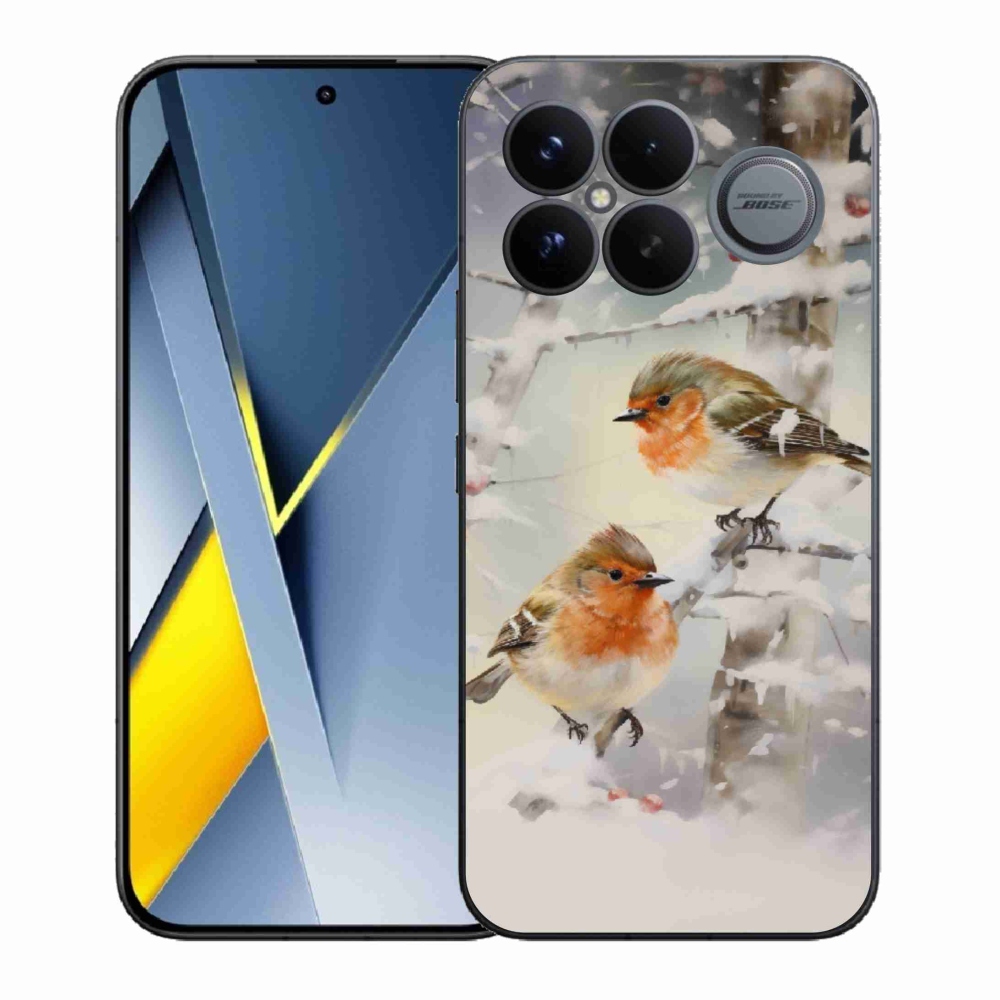 Gélový kryt mmCase na Xiaomi Poco F8 Ultra - vtáčiky v zime