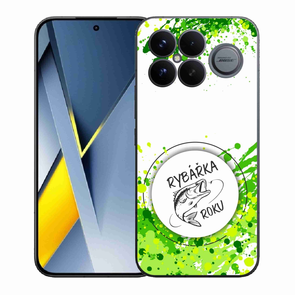 Gélový kryt mmCase na Xiaomi Poco F8 Ultra - rybárka roku biele pozadie