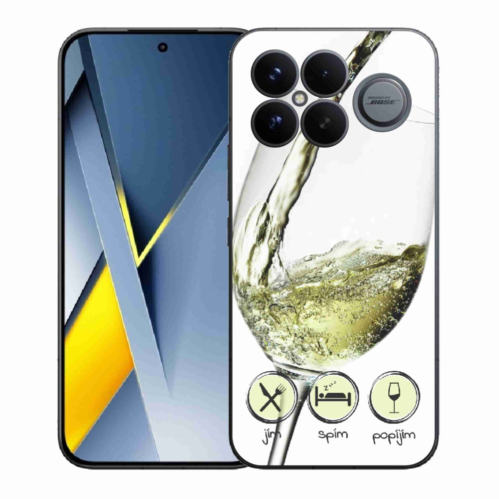 Gélový kryt mmCase na Xiaomi Poco F8 Ultra - pohár vína bielej