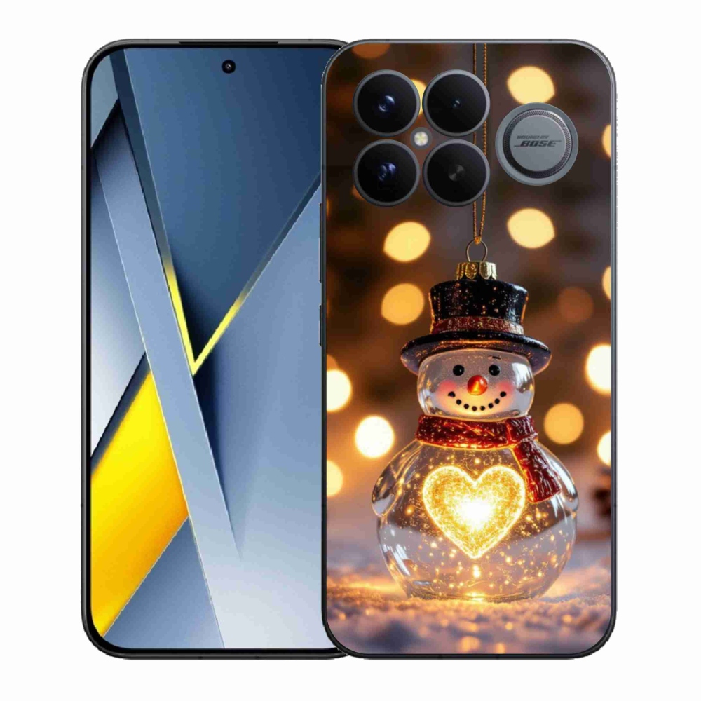 Gélový kryt mmCase na Xiaomi Poco F8 Ultra - svietiaci vianočný snehuliak