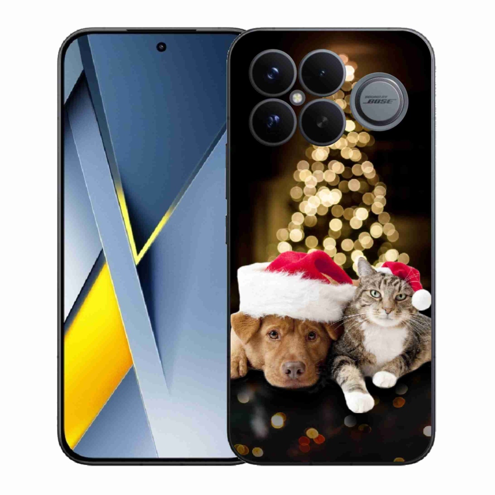 Gélový kryt mmCase na Xiaomi Poco F8 Ultra - vianočný pes a mačka