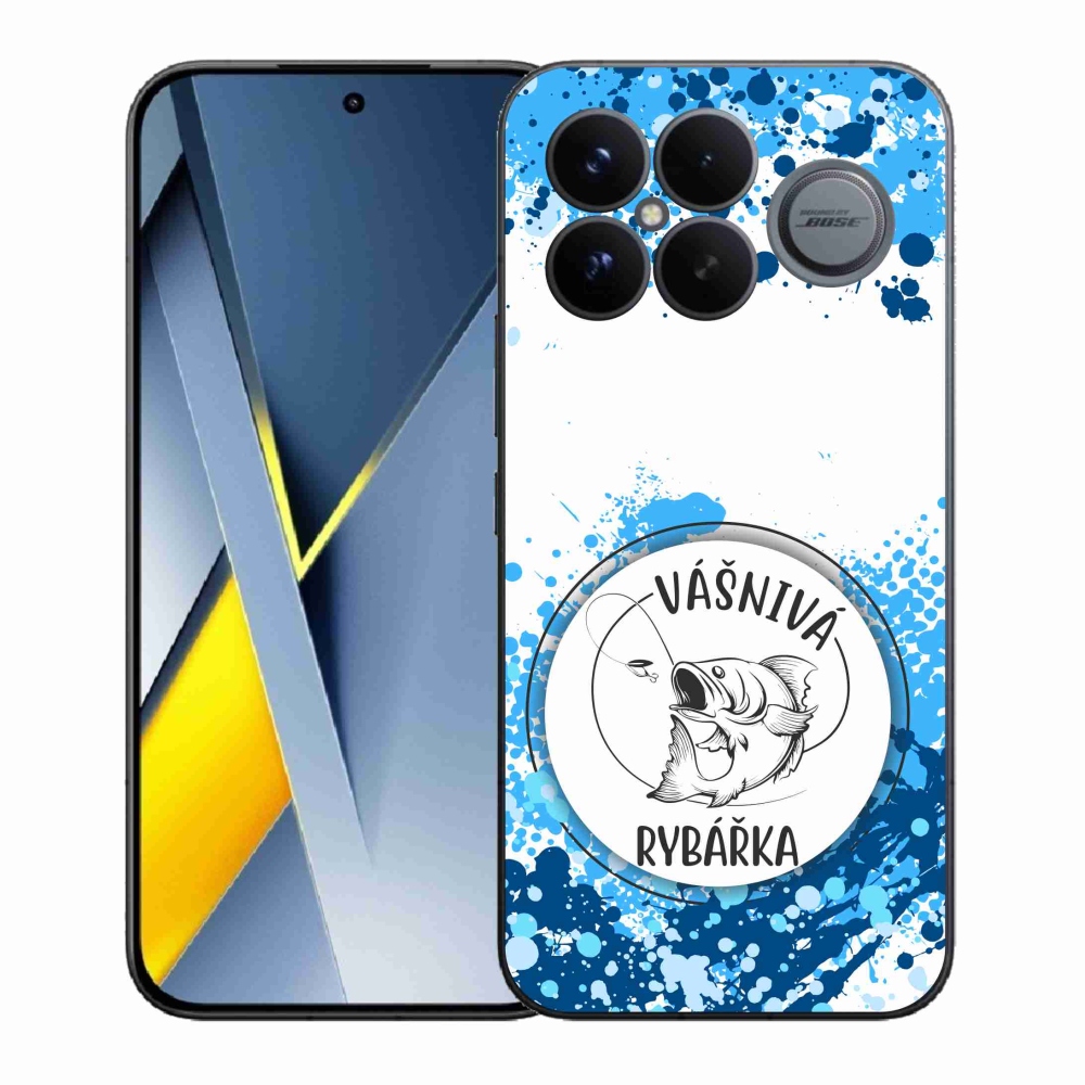 Gélový kryt mmCase na Xiaomi Poco F8 Ultra - vášnivá rybárka biele pozadie