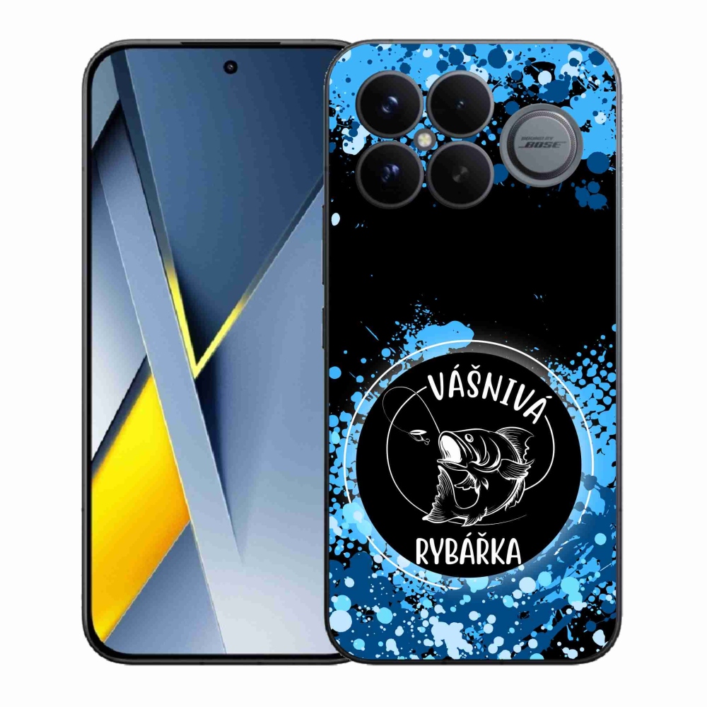 Gélový kryt mmCase na Xiaomi Poco F8 Ultra - vášnivá rybárka čierne pozadie