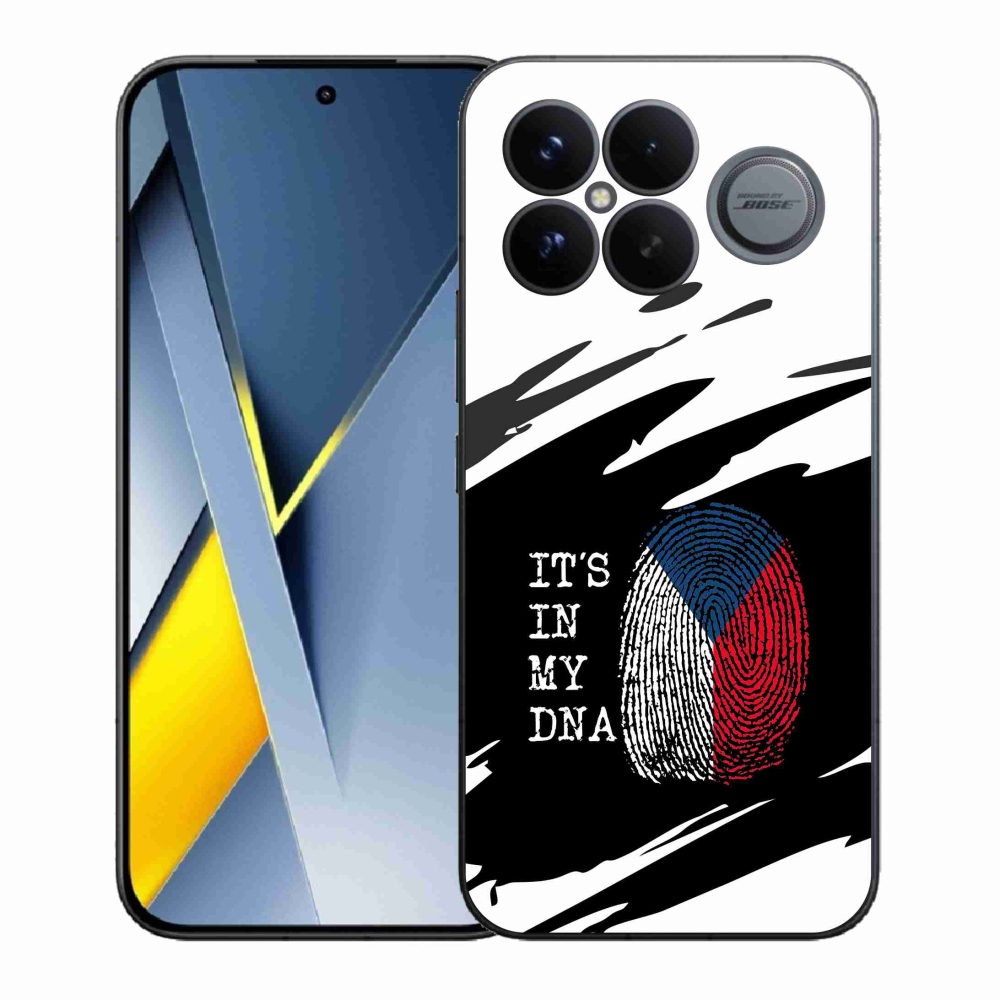 Gélový kryt mmCase na Xiaomi Poco F8 Ultra - vlajka odtlačok prsta čiernobiele pozadie