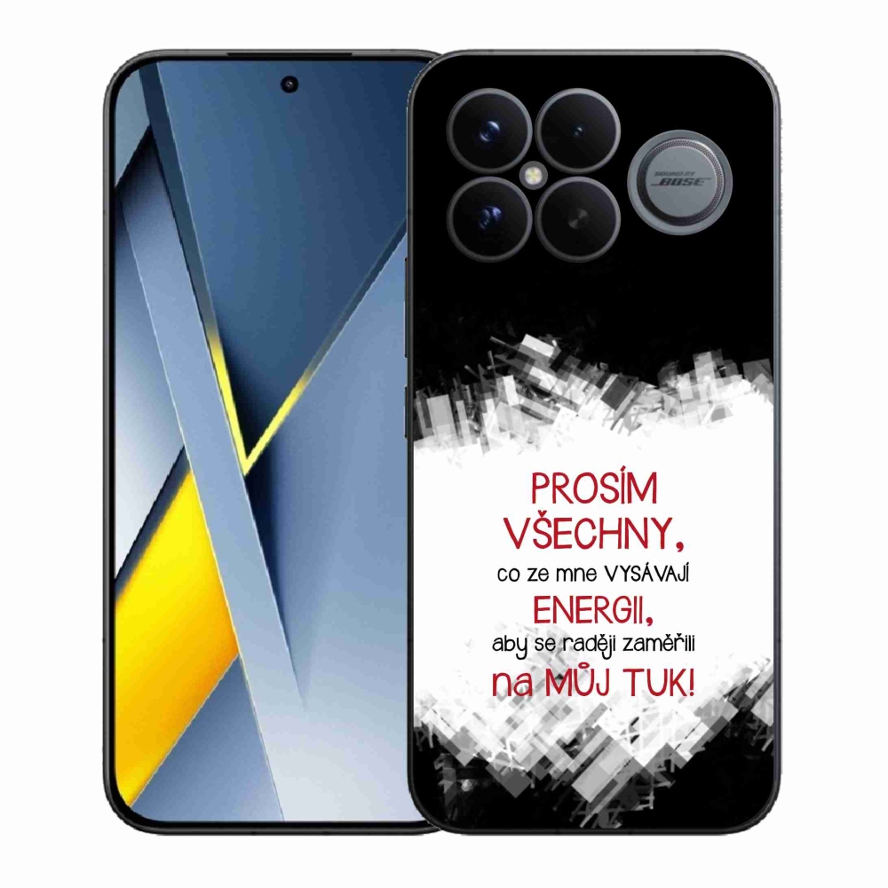 Gélový kryt mmCase na Xiaomi Poco F8 Ultra - vtipný text 1 červený