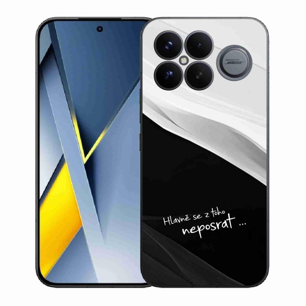 Gélový kryt mmCase na Xiaomi Poco F8 Ultra - vtipný text 13 čiernobiele pozadie