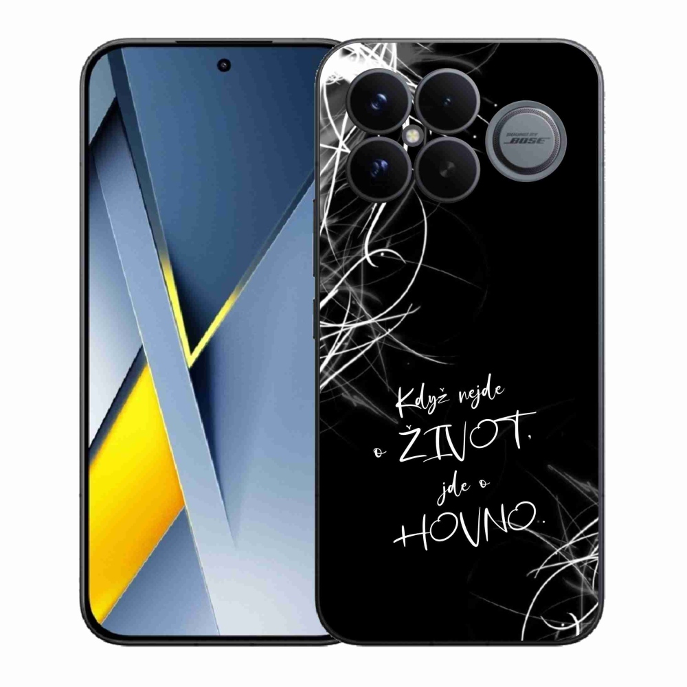 Gélový kryt mmCase na Xiaomi Poco F8 Ultra - vtipný text 16 čierne pozadie