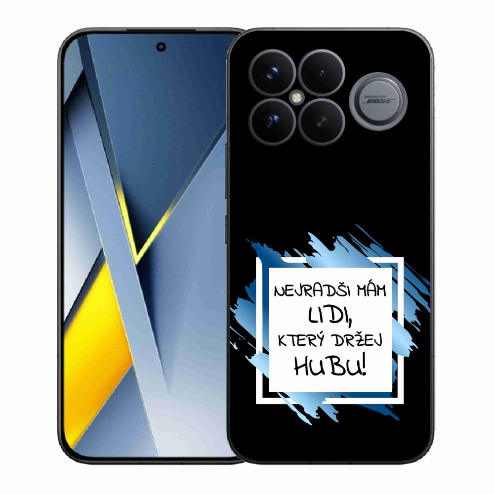 Gélový kryt mmCase na Xiaomi Poco F8 Ultra - vtipný text 7 bieločierne pozadie