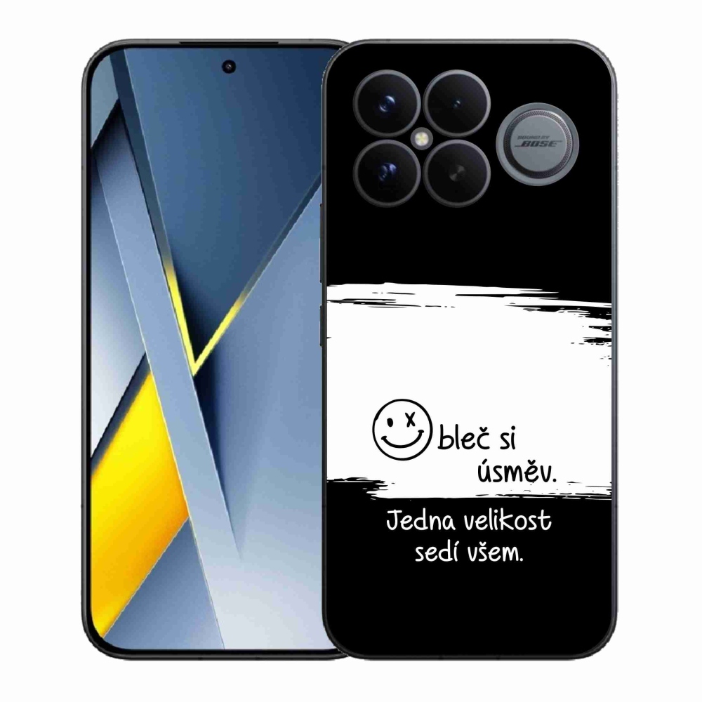 Gélový kryt mmCase na Xiaomi Poco F8 Ultra - vtipný text 8 bieločierne pozadie