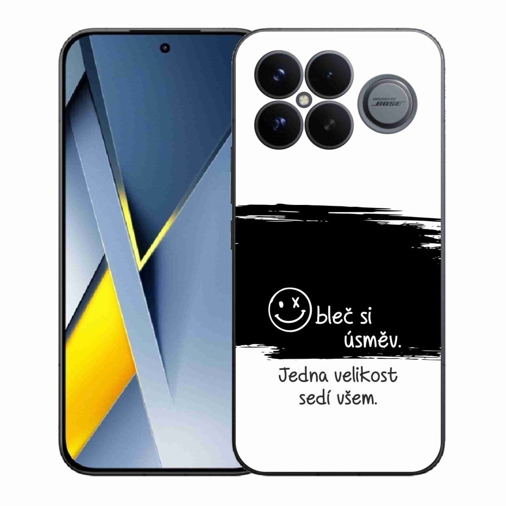 Gélový kryt mmCase na Xiaomi Poco F8 Ultra - vtipný text 8 čiernobiele pozadie