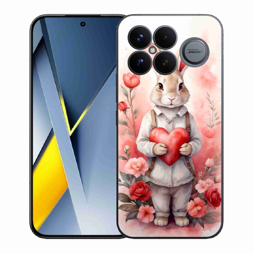 Gélový kryt mmCase na Xiaomi Poco F8 Ultra - zajac so srdiečkom