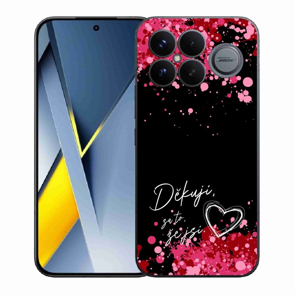 Gélový kryt mmCase na Xiaomi Poco F8 Ultra - zamilovaný text 2 čierne pozadie
