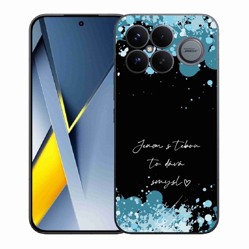 Gélový kryt mmCase na Xiaomi Poco F8 Ultra - zamilovaný text čierne pozadie