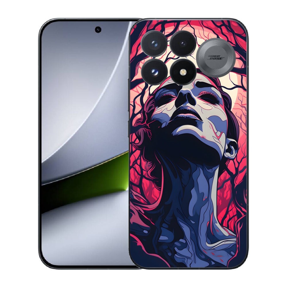 Gélový kryt mmCase na Xiaomi Poco F9 Pro 5G - abstraktná tvár