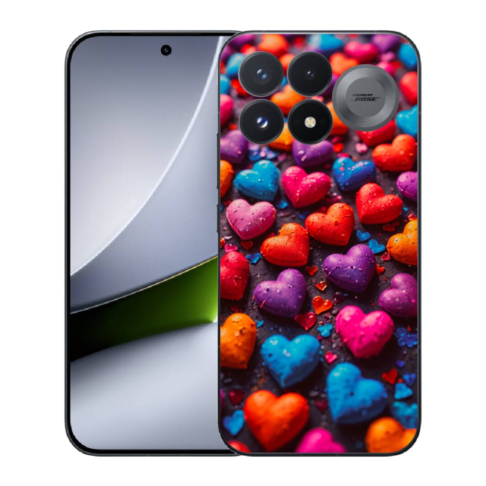 Gélový kryt mmCase na Xiaomi Poco F9 Pro 5G - farebné srdcia