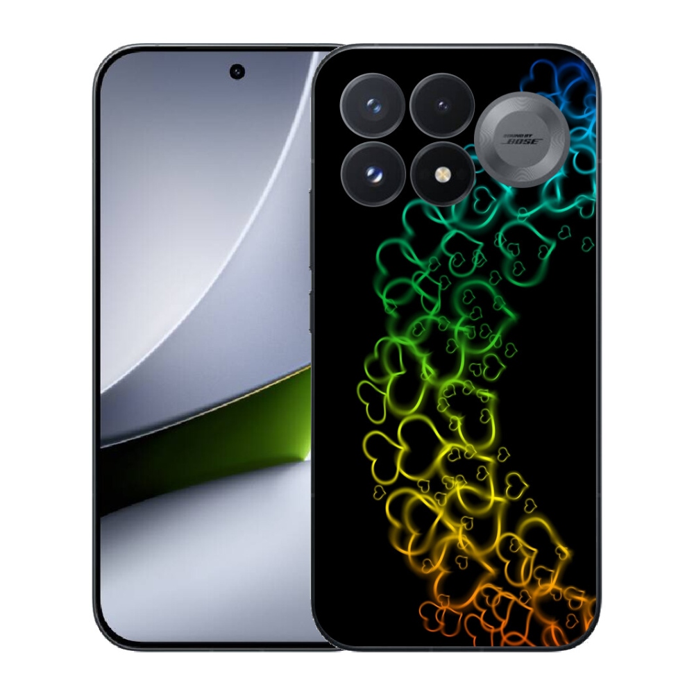 Gélový kryt mmCase na Xiaomi Poco F9 Pro 5G - farebné srdiečka