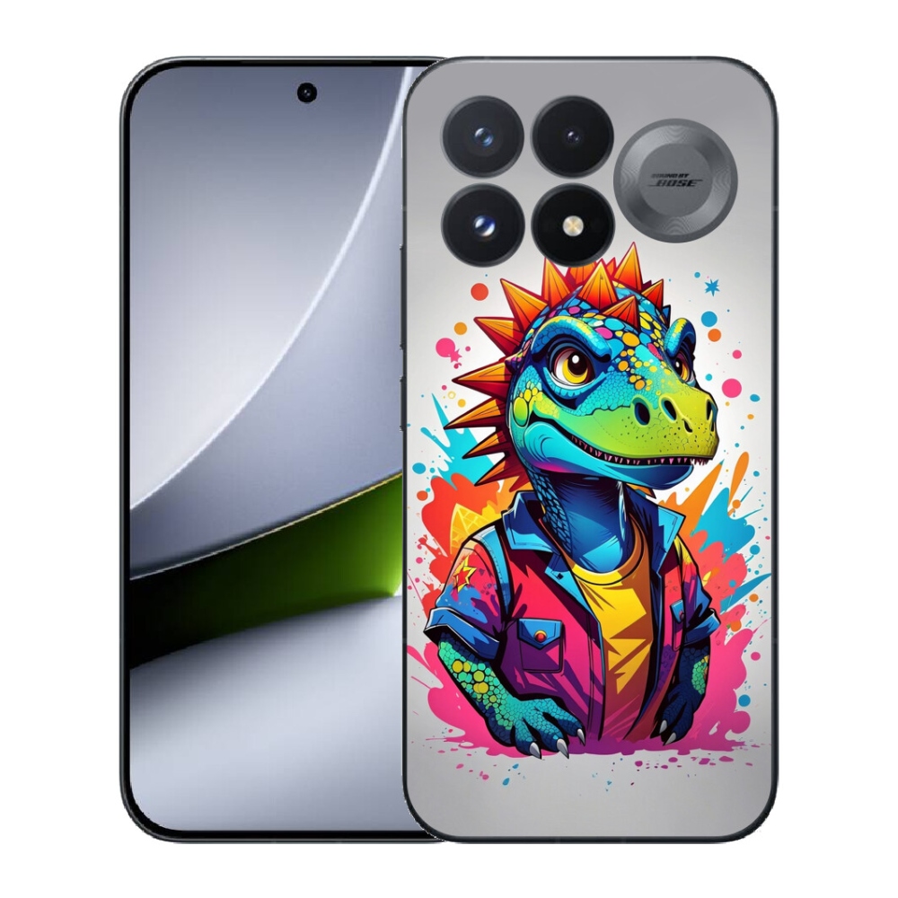Gélový kryt mmCase na Xiaomi Poco F9 Pro 5G - farebný dinosaurus