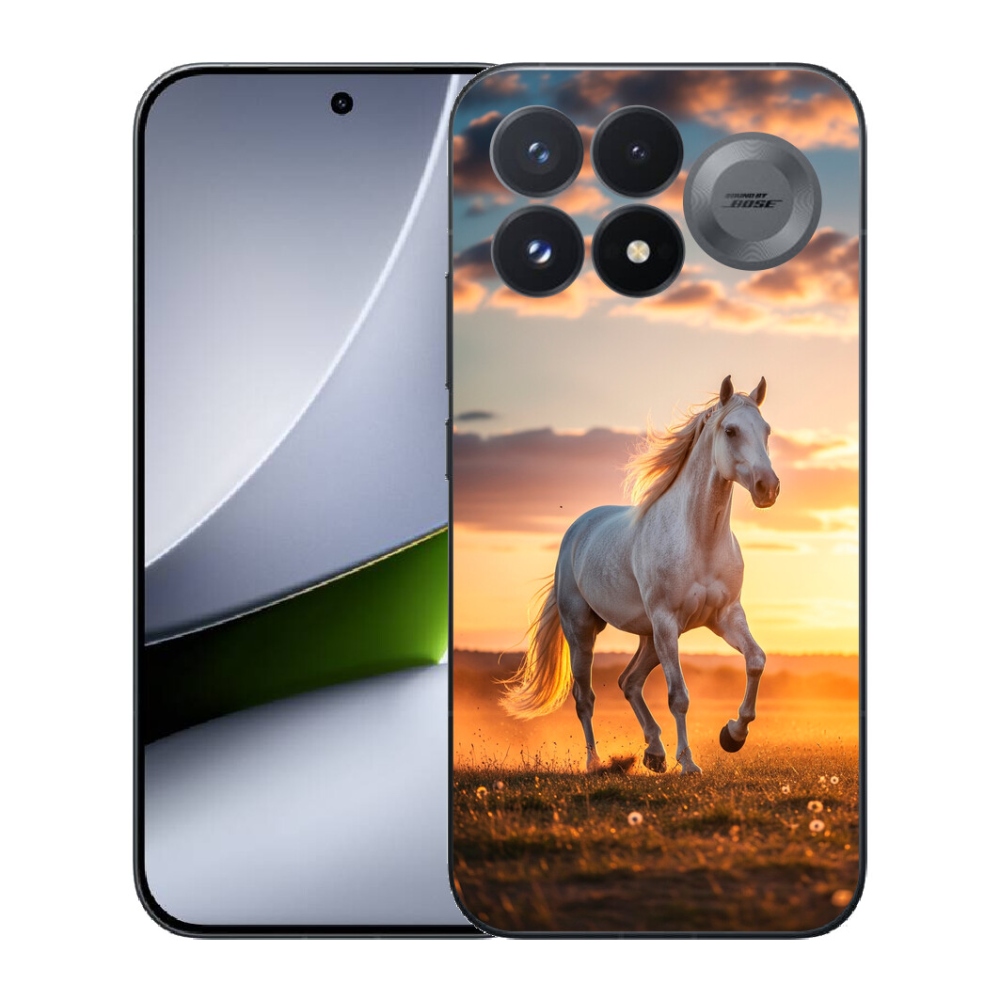 Gélový kryt mmCase na Xiaomi Poco F9 Pro 5G - bežiaci biely kôň 2