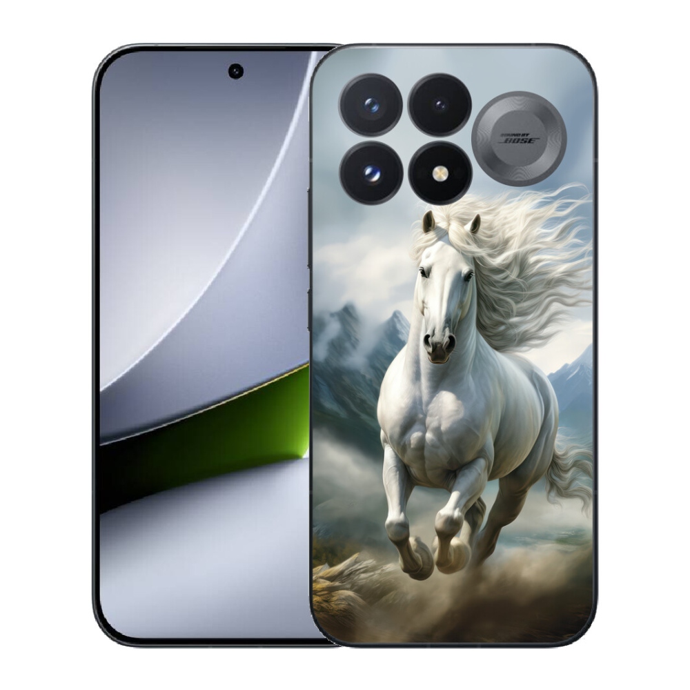 Gélový kryt mmCase na Xiaomi Poco F9 Pro 5G - bežiaci biely kôň 3