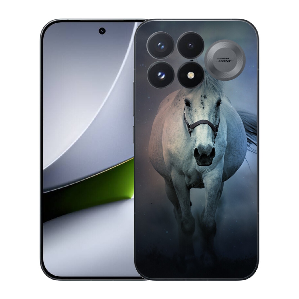 Gélový kryt mmCase na Xiaomi Poco F9 Pro 5G - bežiaci biely kôň