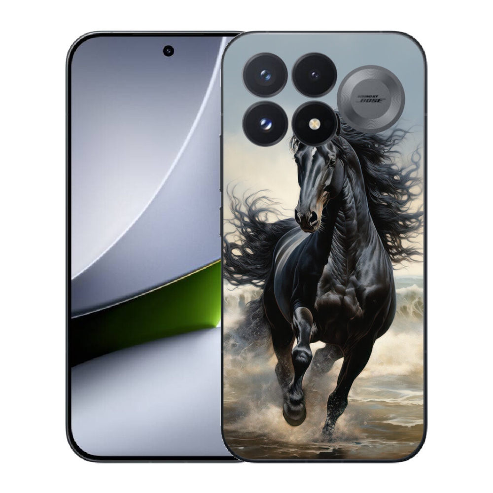 Gélový kryt mmCase na Xiaomi Poco F9 Pro 5G - bežiaci čierny kôň