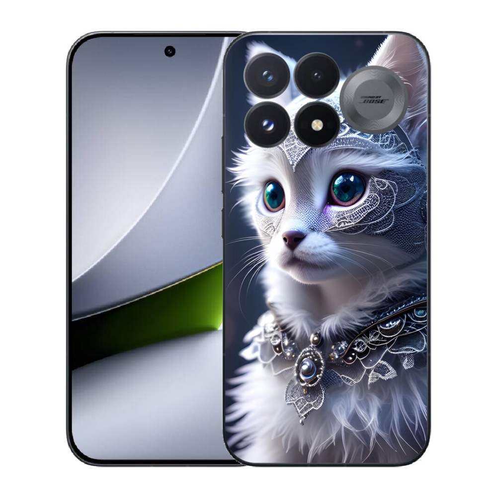 Gélový kryt mmCase na Xiaomi Poco F9 Pro 5G - biela mačka