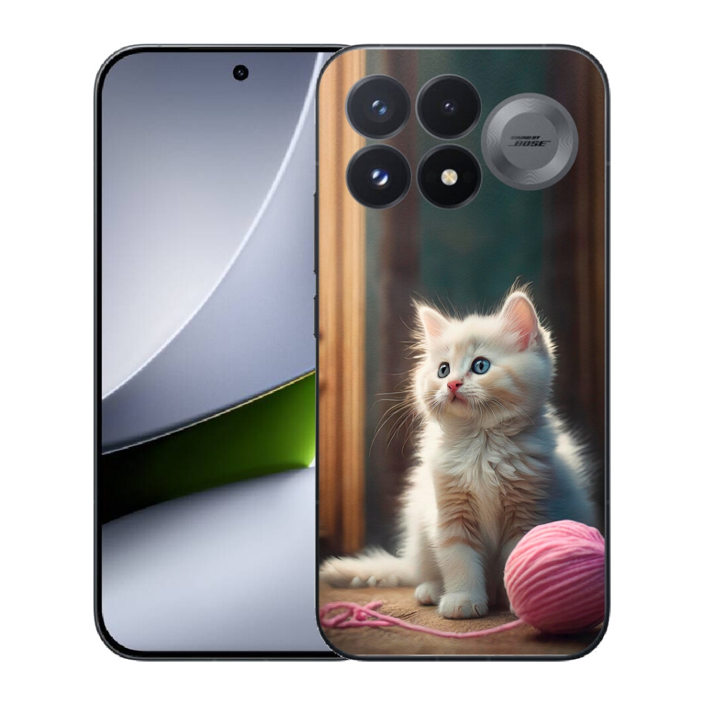 Gélový kryt mmCase na Xiaomi Poco F9 Pro 5G - biele mačiatko 2