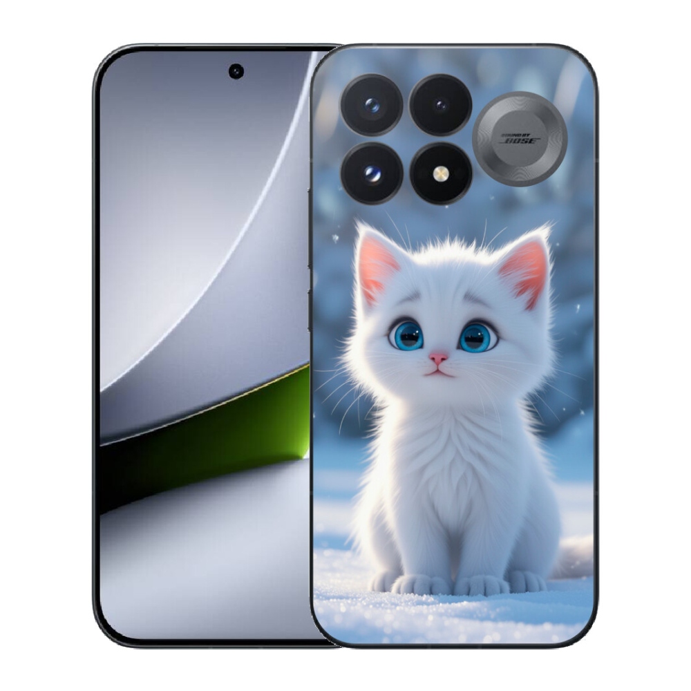 Gélový kryt mmCase na Xiaomi Poco F9 Pro 5G - biele mačiatko 3