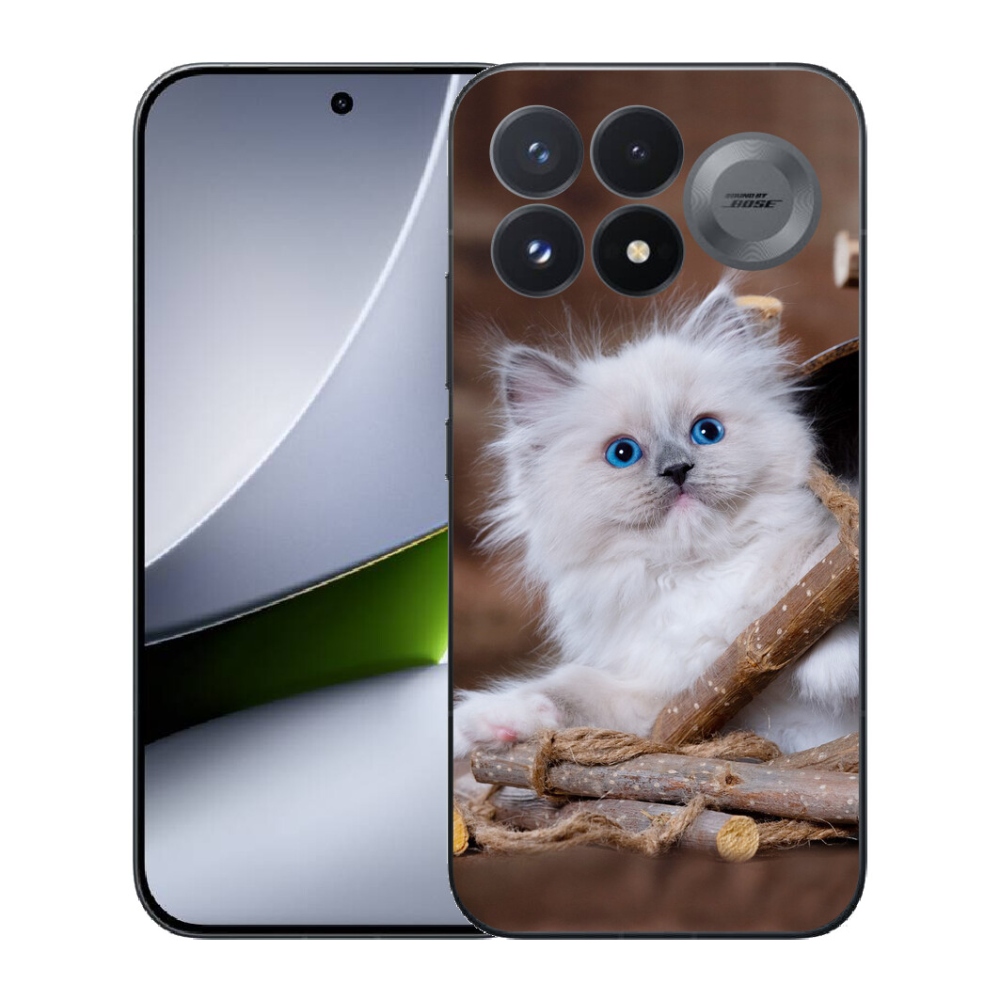 Gélový kryt mmCase na Xiaomi Poco F9 Pro 5G - biele mačiatko