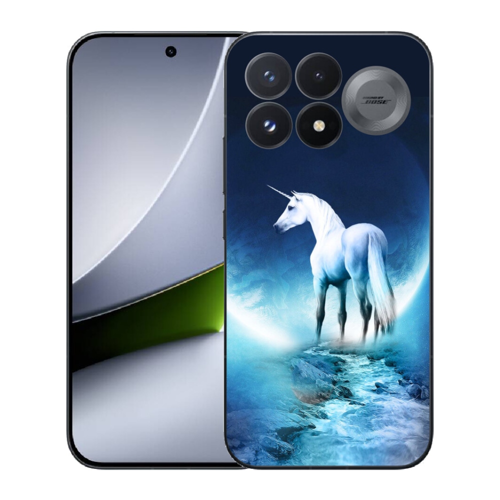 Gélový kryt mmCase na Xiaomi Poco F9 Pro 5G - biely jednorožec