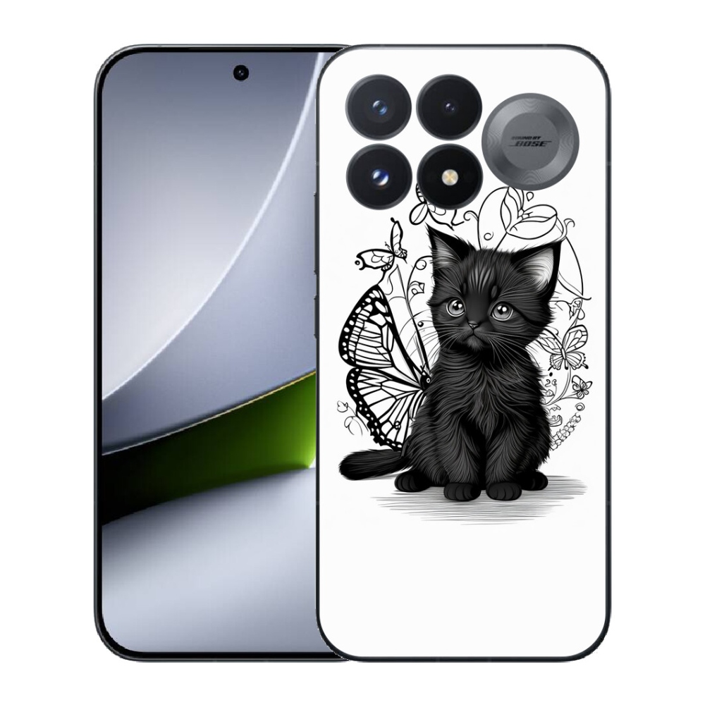 Gélový kryt mmCase na Xiaomi Poco F9 Pro 5G - čierne mačiatko
