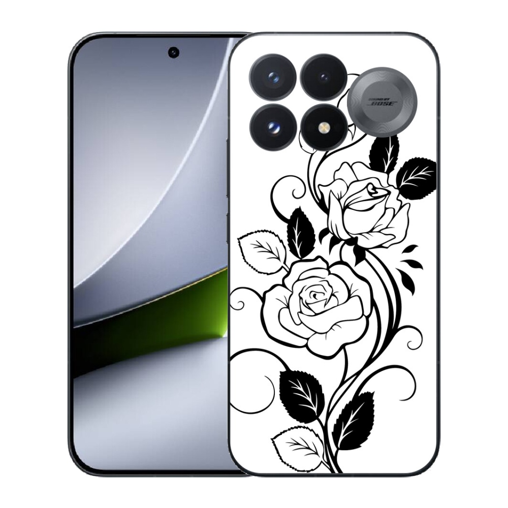 Gélový kryt mmCase na Xiaomi Poco F9 Pro 5G - čiernobiela ruža