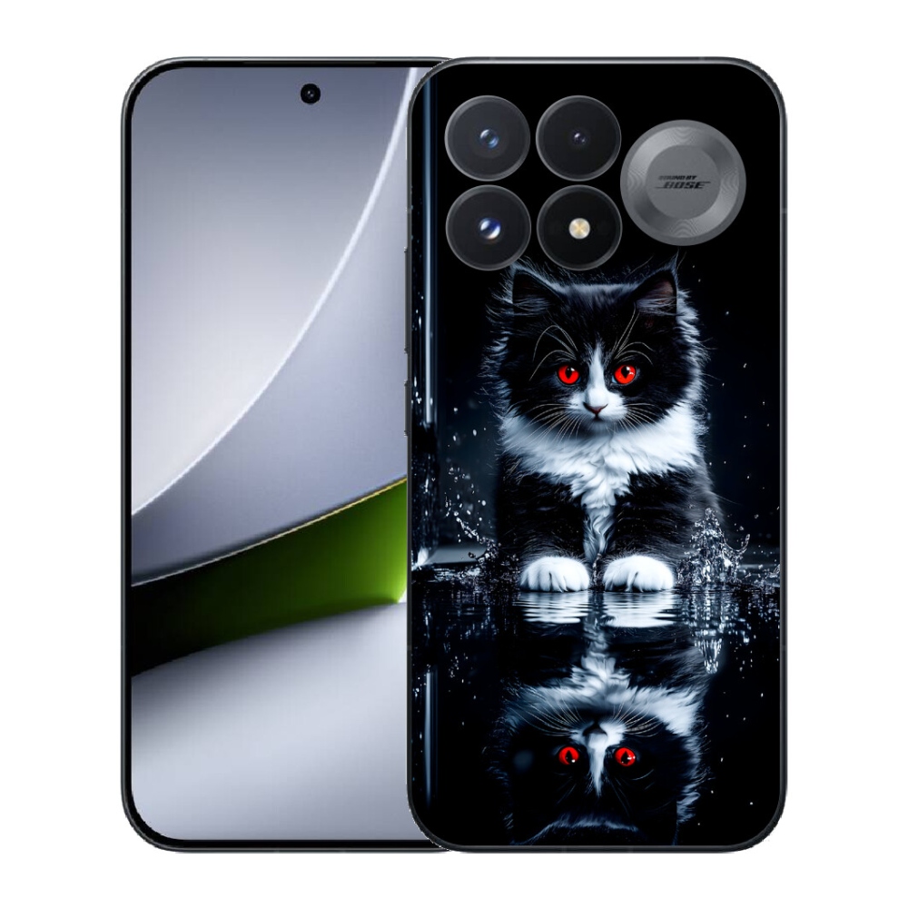 Gélový kryt mmCase na Xiaomi Poco F9 Pro 5G - čiernobiele mačiatko