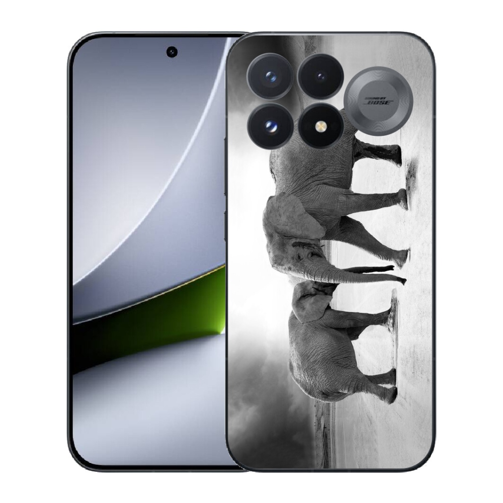Gélový kryt mmCase na Xiaomi Poco F9 Pro 5G - čiernobieli slony