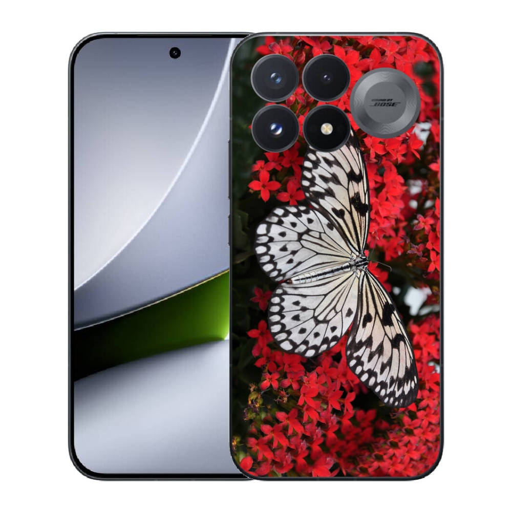 Gélový kryt mmCase na Xiaomi Poco F9 Pro 5G - čiernobiely motýľ 1